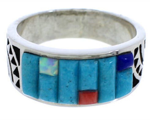 Southwest Multicolor Inlay Ring Size 7 Jewelry GS56733